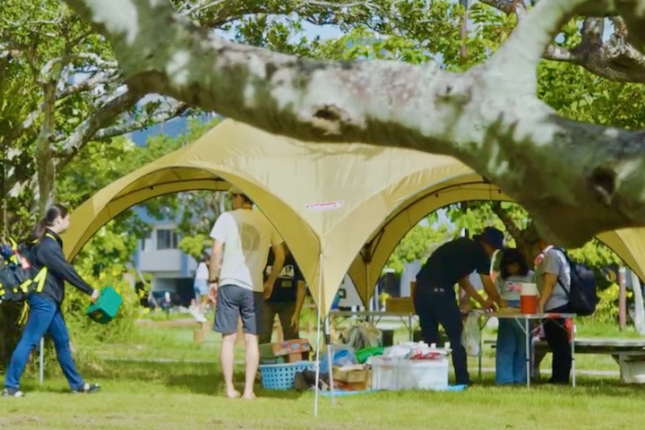那覇の新都心公園で開催された「なは防災キャンプ ’24夏」