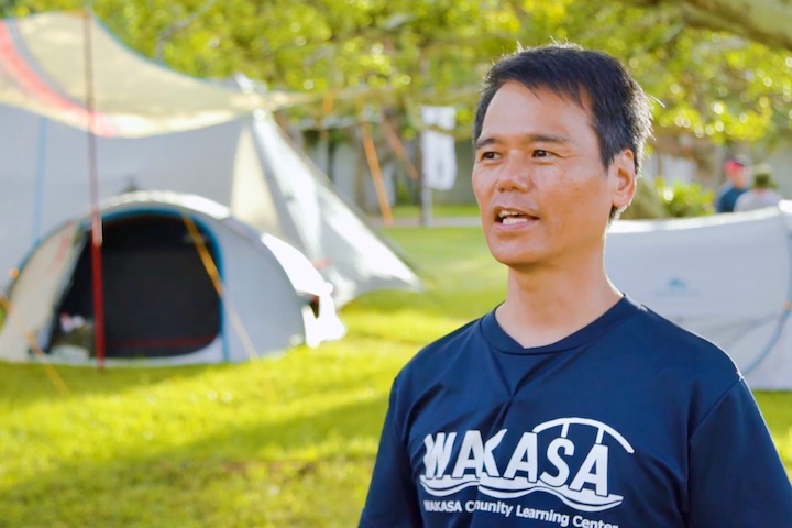 「なは防災キャンプ」を毎シーズン開催している、那覇市若狭公民館館長の宮城潤さん