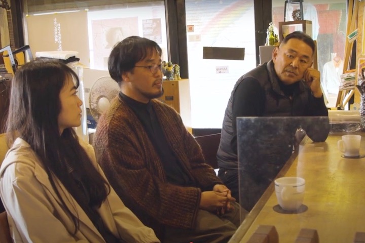 左から俳優の上門みきさん、カメラマンの砂川幸太さん、そして中川陽介監督