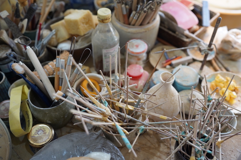 やまばれ陶房の工房にある道具