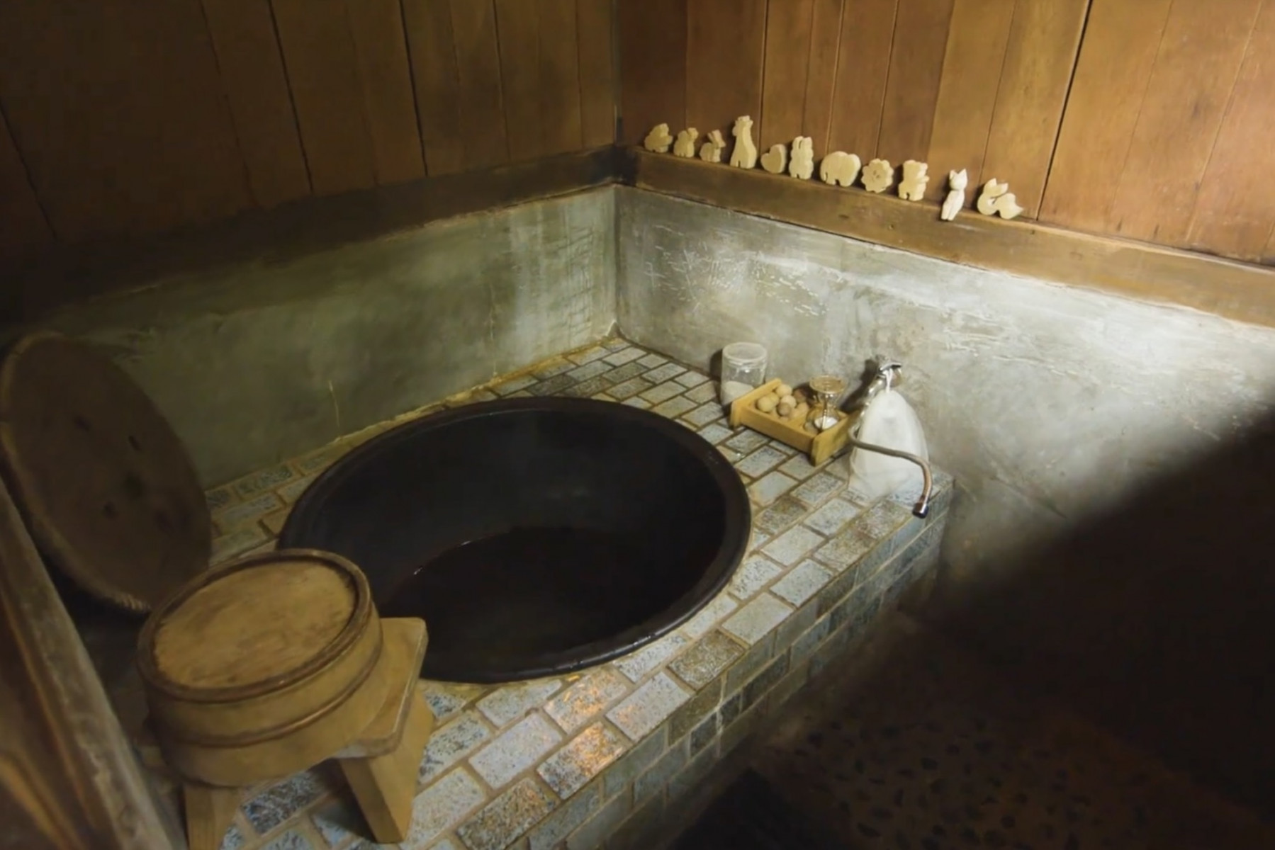 Kazさんお手製の五右衛門風呂