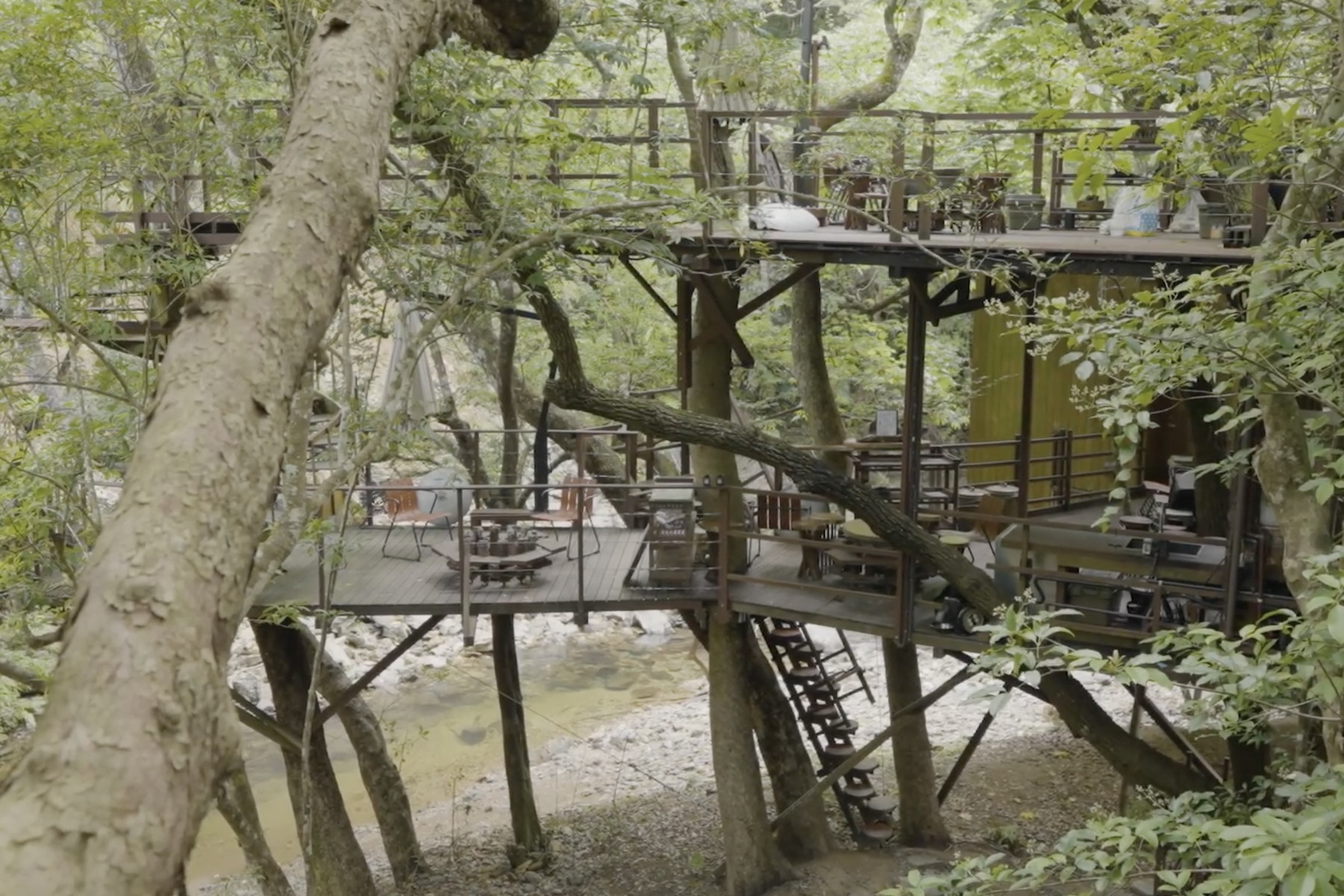 木の特性を生かした美しい回廊