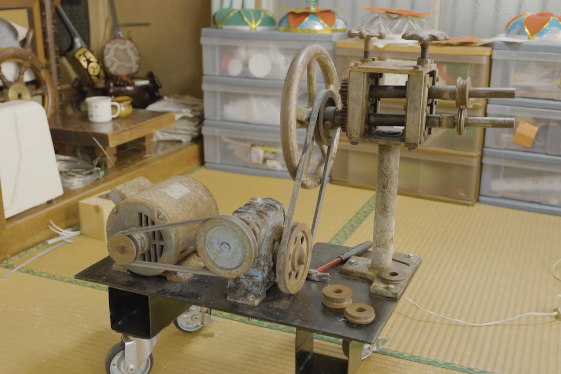 花笠の枠を加工する道具