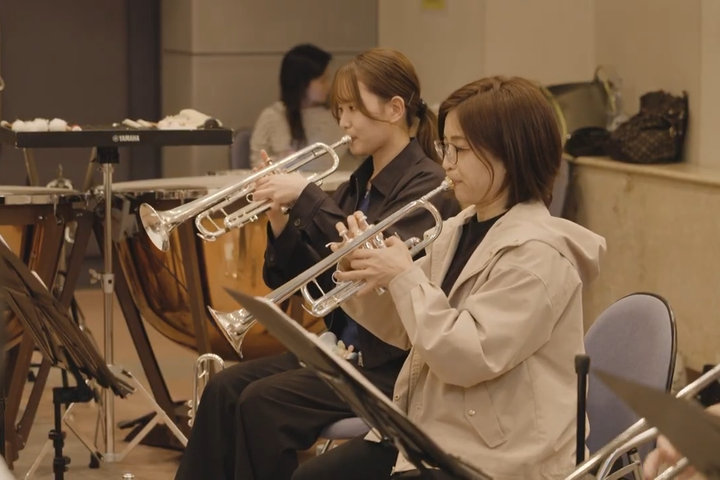 演奏会のリハーサルに参加した、県芸音楽学部学生