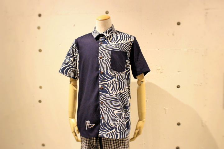 藍印花布クロトンMIXかりゆしウェア