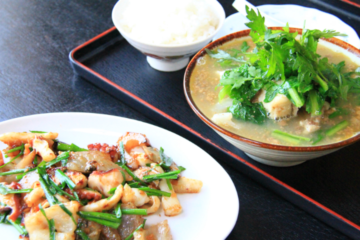 バター焼とアバサー汁