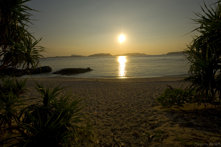 ヒジュイシビーチの夕暮れ