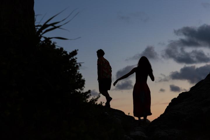 阿波連ビーチでの夕日