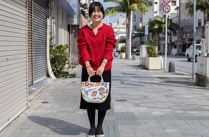 琉球帆布のバッグ