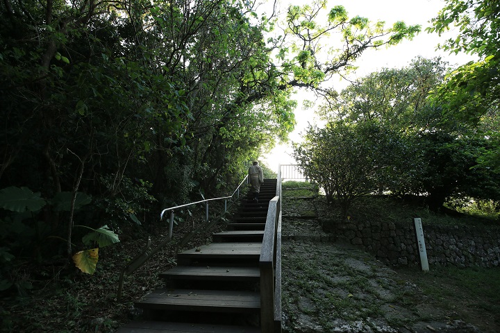 入場して最初に現れた階段