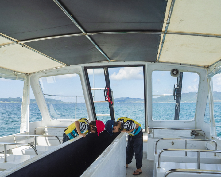 ガラス越しにみる海のなか