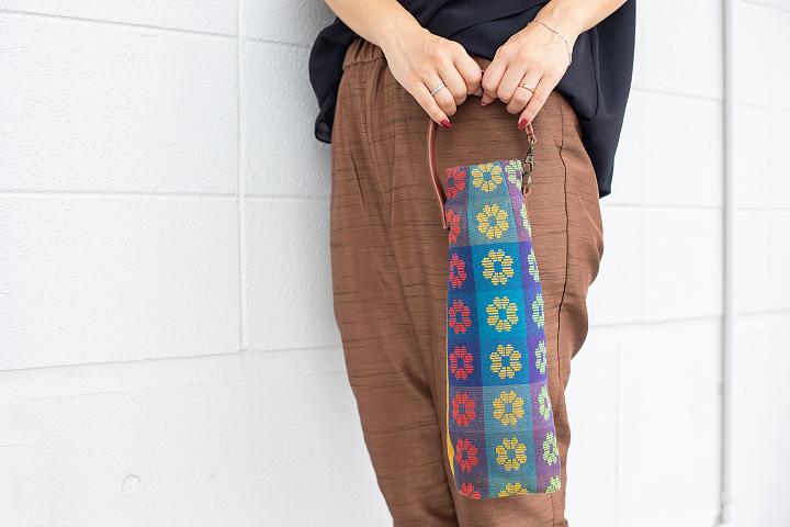 「FABRIC SHOP MINAMI」の知花花織のワインバッグ