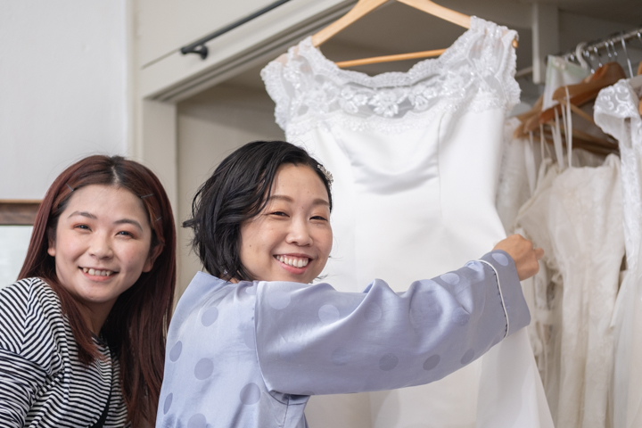 ウェディングドレスと梨沙さん